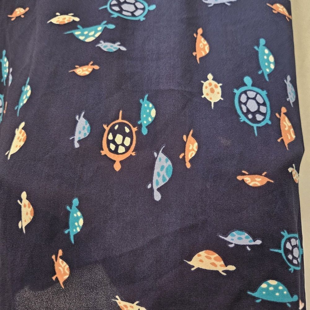 Anthropologie Maeve Womens Sz 4 Sheer Sleeveless Top Turtle‎ Terrapin Print Blue - Picture 5 of 10